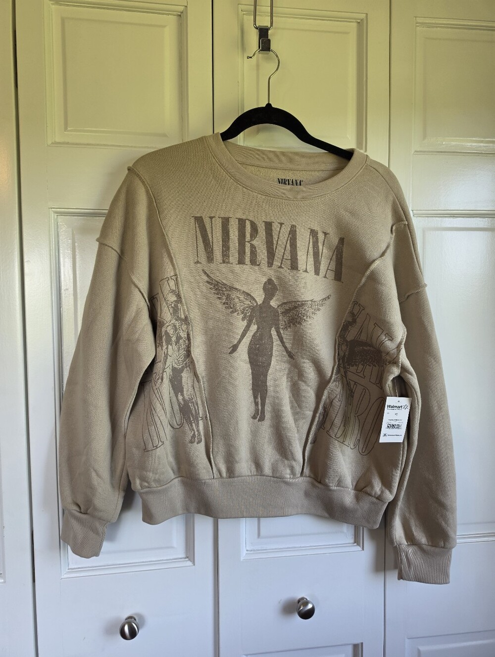 Nirvana Crew Neck Sweatshirt Taupe Size XS